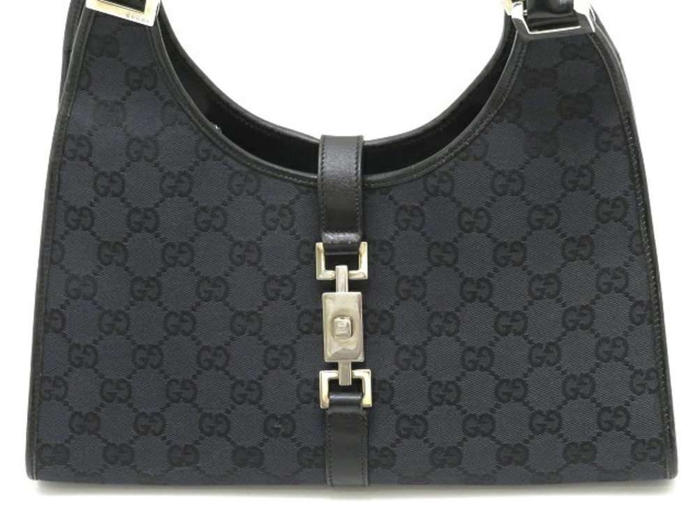 Gucci bag shoulder GG Jackie Navy Blue canvas leather